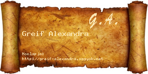 Greif Alexandra névjegykártya